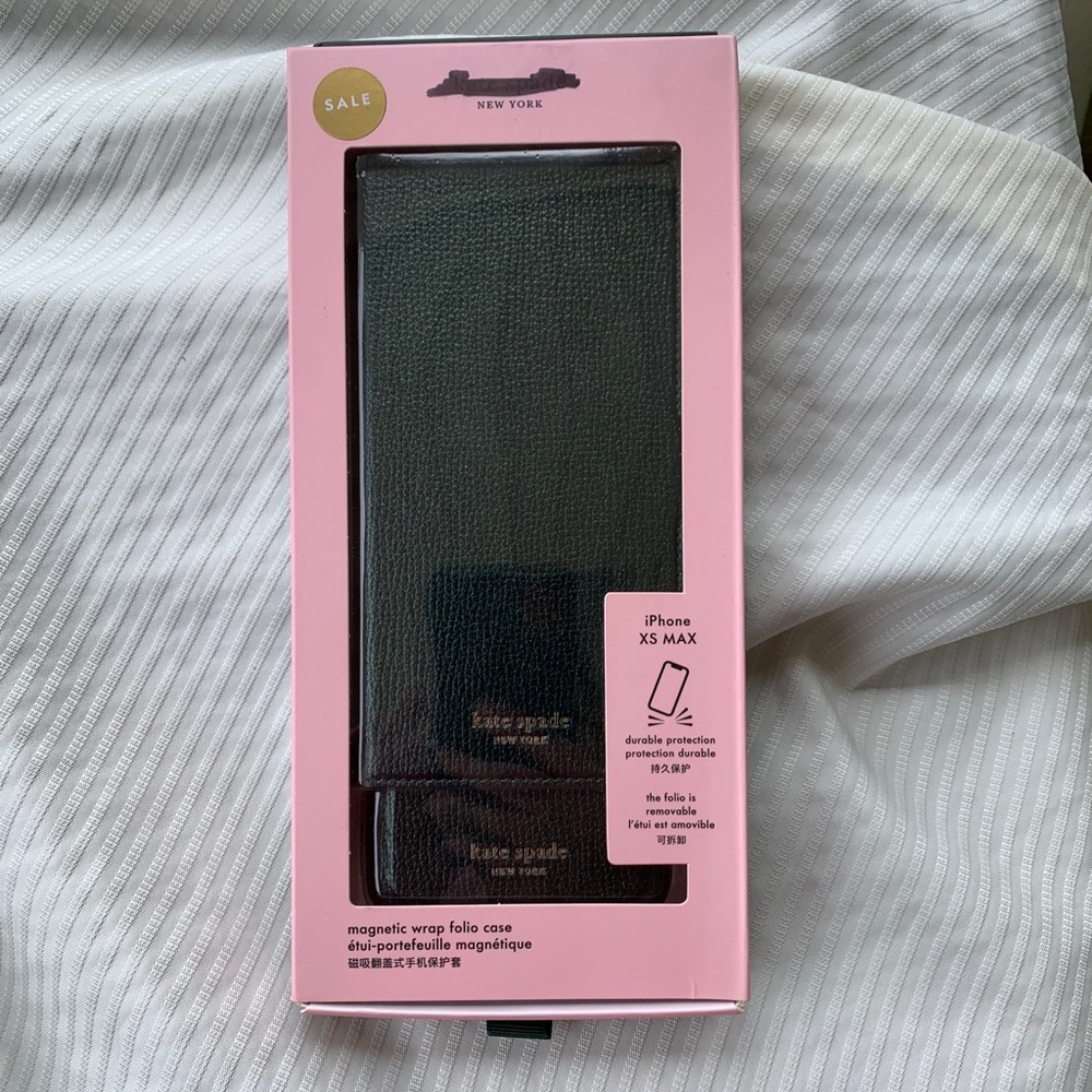 kate spade Sylvia iPhone XS / X Leather Magnetic Wrap Folio - Dark Green